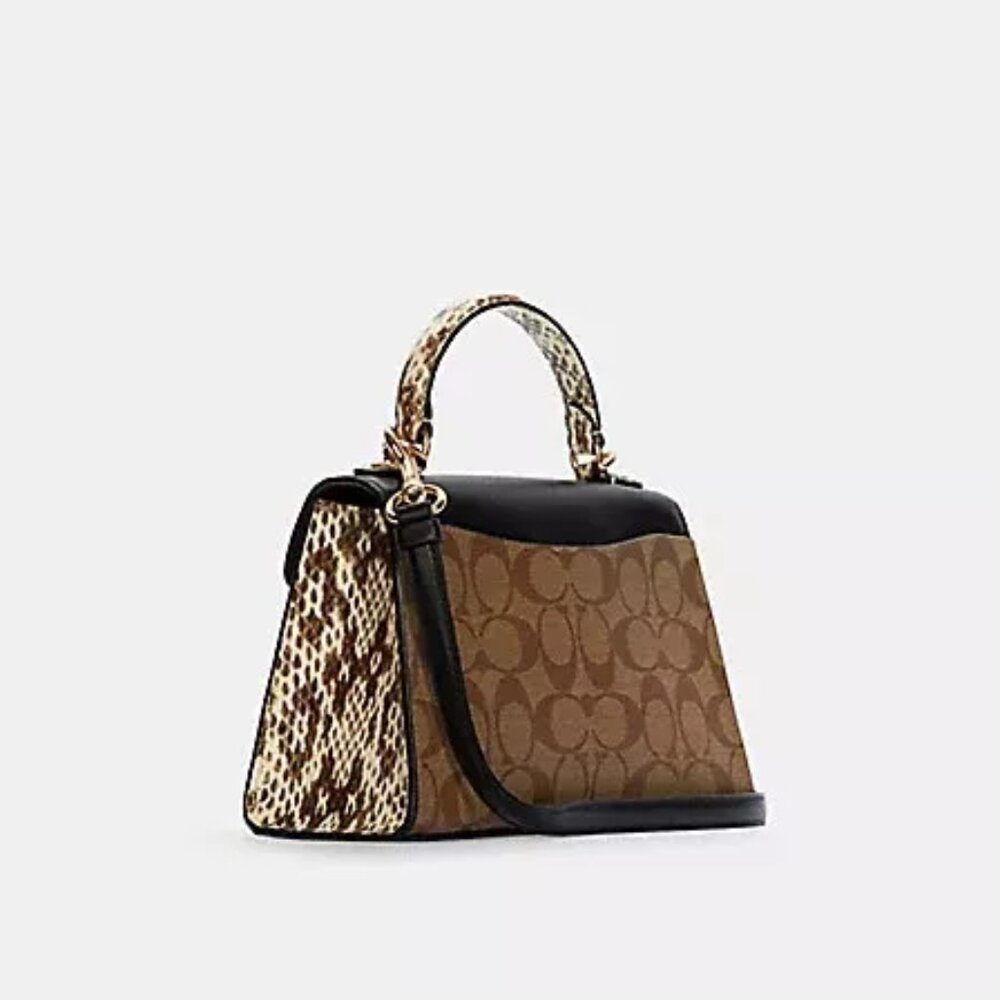 Coach Pepper Satchel in Signature Canvas (Black/Brown) No. C1325 - Picture 16 of 16
